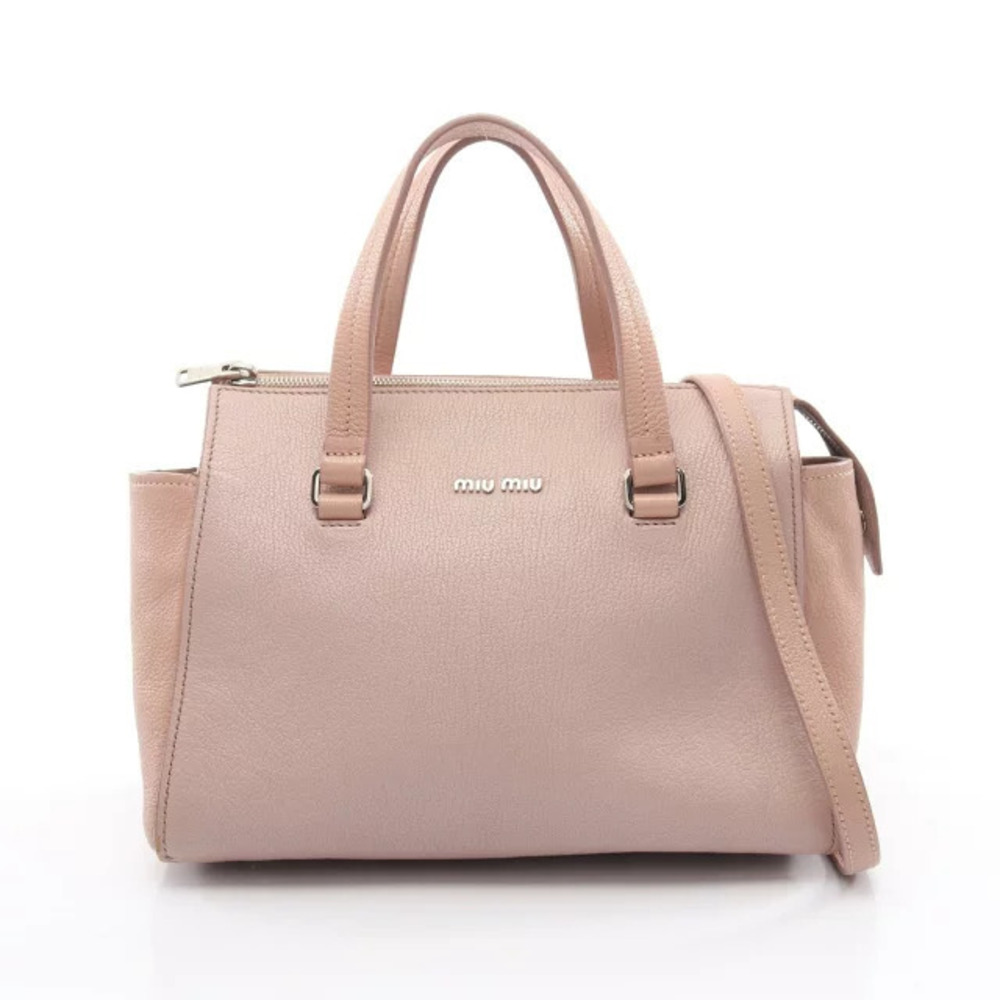 Miu Miu MADRAS Handbag Leather Pink